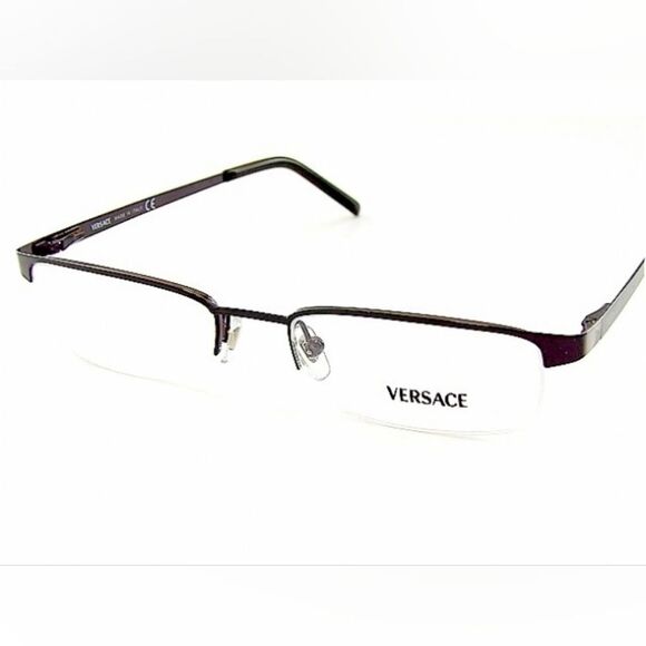 💜Vintage Versace Plum Rimless Eyeglasses & Hardshell Case - Picture 14 of 16